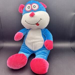 VERY RARE Beautiful Kellytoy Blue & Pink Teddy Bear 14" Plush Stuffed Animal Toy